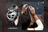 2024 montre unique pour hommes noir hommes Quartz montre multifonctionnelle pour hommes cool design cyber montres
