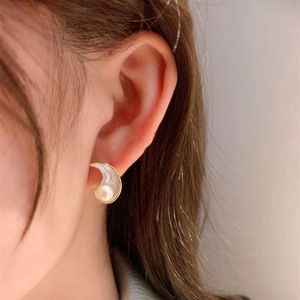 Accessoires pour boucles d'oreilles en argent S925 avec plateau vide, design goutte d'eau, perles de 6-7 mm, 21665 - Product Image 3