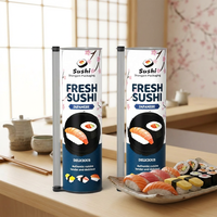 Boîte à sushi cylindrique en carton kraft écologique et recyclable, de qualité alimentaire, anti-fuite, avec tube à sushi à pression