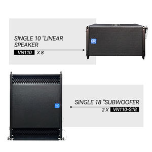 Système de sonorisation Line Array CHORDIO VN110 haute puissance, haut-parleur <span class=keywords><strong>10</strong></span> pouces (133 dB <span class=keywords><strong>SPL</strong></span>) + caisson de basses 18 pouces + processeur audio, garantie de 2 ans - Product Image 2