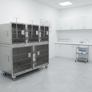 Gabbia di Lusso in Acciaio Inossidabile per Clinica Veterinaria, Ecologica, per <span class=keywords><strong>Razze</strong></span> Piccole, Capacità 100kg, Chiusura a Bottone Solido, per Cani da Interno - Product Image 3