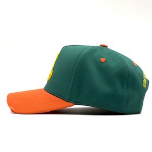 Casquette de baseball sportive personnalisée à 5 panneaux avec design vieilli, logo brodé en 3D, 100 % coton, unisexe - Product Image 4
