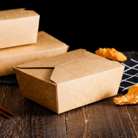 Boîtes d'emballage en papier kraft gaufré haut de gamme, rigides, pour plats à emporter, en matériaux recyclés, pour chewing-gum