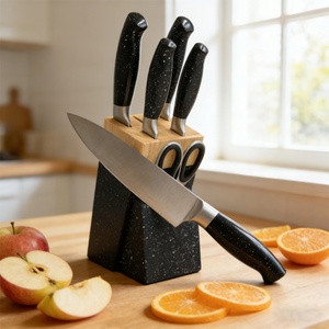 New Arrival 7-piece Cooking Chef Slicing <b>Knife</b> <b>Set</b> Scissor <b>Sharp</b> <b>Knives</b> Stainless Steel Kitchen <b>Knife</b> <b>Set</b> with Block - Product Image 4