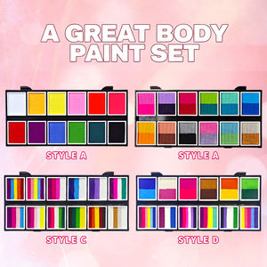 طلاء وجه وجسم للأطفال احترافي بـ12 لون طبيعي نباتي، مستلزمات رسم نابضة بالحياة وملونة بالجملة - Product Image 6