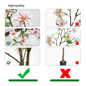 180cm High <b>Artificial</b> Magnolia <b>Tree</b> Realistic Faux Flowering <b>Tree</b> for Home Office Hotel Indoor Decor - Product Image 3