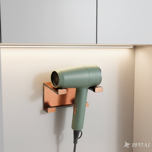<span class=keywords><strong>Support</strong></span> mural adhésif en plastique pour sèche-<span class=keywords><strong>cheveux</strong></span>, non pliable, pour rangement de salle de bain - Product Image 2
