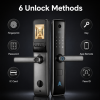 Cerradura Inteligente Inalámbrica Aiso Sierra Dura de Aleación de Aluminio, Cerradura Electrónica Inteligente con Tarjeta, Sin Llave, Tuya Digital Smart Cloud Wood