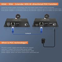 Extenseur Ethernet USB HDMIKVM 60M, câble Cat 5e/6/7, 1080P, alimentation POC