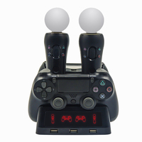 Soporte de estación de carga para controlador 4 en 1 de para PS4 PSVR VR Move Quad Charger para controlador PS MOVE