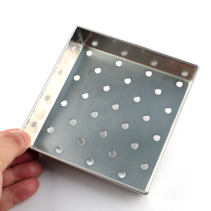 Platos al por mayor de fábrica de enfriamiento, bandeja perforada Rectangular de placa de acero inoxidable 304 personalizada con borde para secar y freír - Product Image 5