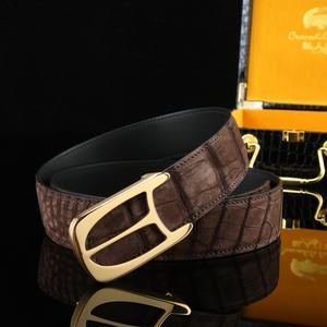 Cinturón de Cuero Mate Nile Teñido con Agua, de Primera Calidad, Formal, para Hombre, con Hebilla de Acero, Piel de Cocodrilo, Transpirable, Duradero y Ligero - Product Image 1