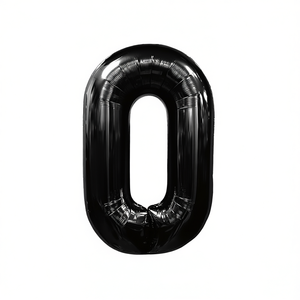 Party Love Number Balloon Black 100 Cm Metallic Foil <b>Birthday</b> Party <b>Decorations</b> - Product Image 2