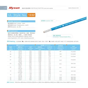 Câble FEP UL758 AWM1332 20AWG 300V/200C VW_1 noir pour générateur de moteur, puissance industrielle légère