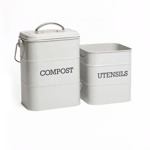 3 Litre Metal Steel Kitchen Waste Bins Garbage Can Indoor Kitchen Compost Pail Countertop Compost Bin