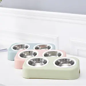 Manufacturer Non Slip Stainless Steel Double Pet Water Food Bowls Feeders For Cat Dog