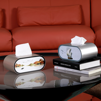 Boîte à mouchoirs 2 en 1 avec lumière de nuit LED, lampe de chevet, décoration d'intérieur, porte-mouchoirs multifonctionnel pour chambre à coucher