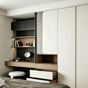 Mesa <span class=keywords><strong>de</strong></span> Maquillaje Moderna Blanca con Acabado en Madera para Dormitorio Principal, Apta para Decoración del Hogar, Personalizable en Tamaño - Product Image 2