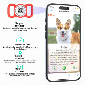 Etiqueta de Silicona para <span class=keywords><strong>Collar</strong></span> de Mascota con Código QR, Característica Antipérdida, Información de Identidad para Perro y Gato, Patrón de Impresión y Prevención de Código de Escaneo - Product Image 3