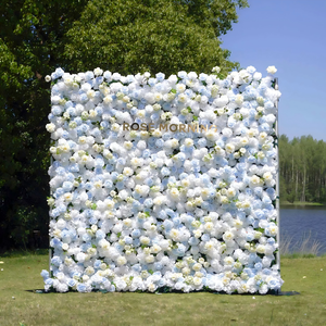 Mur de fleurs artificielles en soie violette pour église, pelouse, scène de mariage, toile de fond de mariage, décoration de mariage - Product Image 2