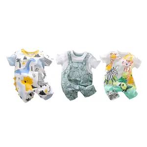 Wholesale 2023 new 100% cotton baby jumpsuit newborn summer casual short-sleeved baby clothes