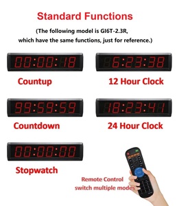 Yizhi GI6T-2.3R Ntp 2.3 inch 6 chữ số màu đỏ hợp kim nhôm tự động thời gian HH: mm: SS PoE/Wifi/NTP/<span class=keywords><strong>GPS</strong></span> Mạng Led tường đồng hồ chủ - Product Image 2