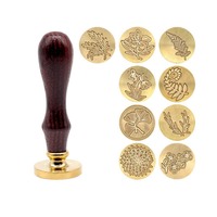 Sceaux de cire, motif floral botanique, sceau DIY avec poignée en laiton pour journal, vente en gros disponible