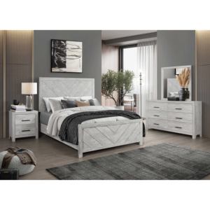 [Entrepôt USA] Ensemble de chambre à coucher 4 pièces style moderne avec rangement, en bois naturel, MOQ : 1 ensemble 1 pièce - Product Image 1