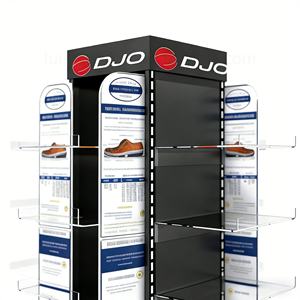 DIY 4-Sided Rotating Display <b>Rack</b> with Clear Acrylic Shelves Spinning <b>Shoe</b> <b>Stand</b> for Sneaker Store & Retail Store - Product Image 5
