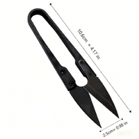 Kit de ciseaux en acier inoxydable noir de type U pour la coupe de fils d'extensions capillaires, coupe-fils à ressort, vente en gros