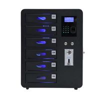 Armoire de recharge pour téléphones portables à 6 compartiments, armoire de rangement intelligente à serrure électronique, mini armoire de recharge murale à monnayeur
