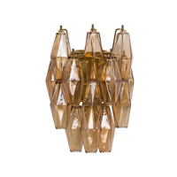 Petite applique murale LED en verre soufflé artisanal vintage français pour la décoration de la chambre à coucher, du salon, de la salle à manger, 4 couleurs disponibles