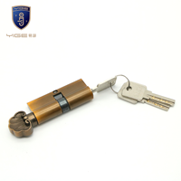 Serrure de porte cylindrique en laiton de 70 mm en gros avec 3 clés informatisées pour accessoires de quincaillerie de portes de salle de bain et de salle à manger