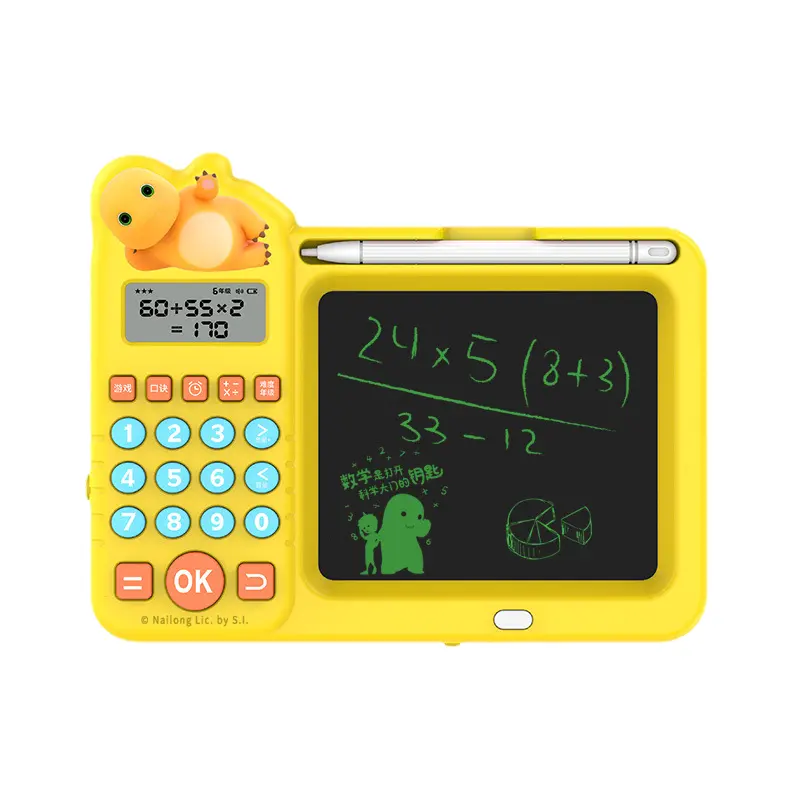 HY mainan tablet komputer anak, mesin latihan matematika berpikir otomatis, tablet LCD harta karun susu Naga