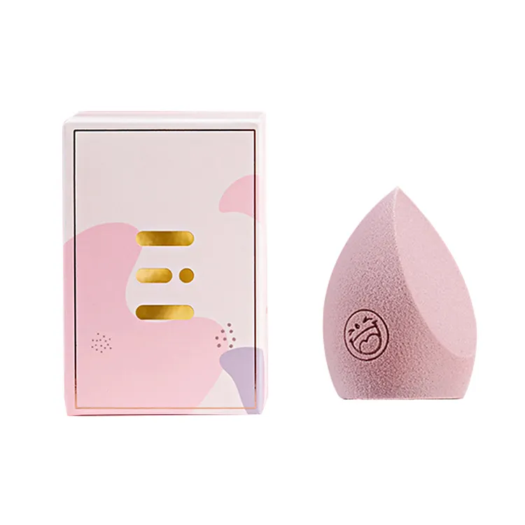 Single Cute Foundation soft Makeup Blender Pink professional Beauty cosmetic vegan Gift Box Powder Puff custom sponge makeup