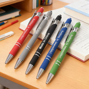 Pulpen Kustom Grosir Soft Touch Stylus Hadiah Promosi Iklan Personalisasi DIY Logo Anda Pulpen Promosi Bisnis Logam - Product Image 1