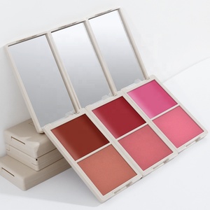 OEM ขายร้อน 2 สีครีมและผงเน้น Blush ฉลากส่วนตัวแต่งหน้า Blusher เม็ดสีสูงแต่งหน้า Blush Palette - Product Image 1
