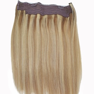Extension per <span class=keywords><strong>capelli</strong></span> Fish Line in vero capello umano, colore Piano, con filo invisibile, marrone e biondo con <span class=keywords><strong>riflessi</strong></span>. - Product Image 6