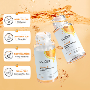SADOER <b>Vitamin</b> <b>C</b> <b>Liquid</b> Makeup Remover Deep Cleaning 300ml for Face Lip Eyelash Cleansing All Skin Types - Product Image 2