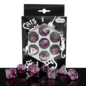 Boîte à dés carrée 7 pièces avec logo personnalisé en plastique et papier pour jeux de société RPG Donjons et Dragons - Product Image 2