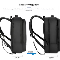 Sac à dos unisexe en PU pour ordinateur portable, antivol, étanche, extensible, avec port de chargement USB, fermeture éclair, élégant, pour affaires et usage quotidien