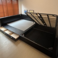 Très grand lit double moderne et simple en bois pour deux enfants famille épissé lit parent-enfant pour chambre principale ou hôtel