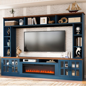[Stock en EE. UU.] Centro de Entretenimiento de Pared de 95.5 Pulgadas con Chimenea Eléctrica para Televisores de hasta 80 Pulgadas, Envío Rápido desde EE. UU., MOQ 1 Unidad - Product Image 4