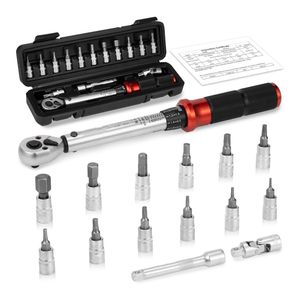 15PCS 1/4 Zoll Antriebs drehmoments chl üssel satz 2-26Nm Dual-Direction 72 Zahn drehmoments chl üssel für die Reparatur von Fahrrad autos Home <span class=keywords><strong>Maintenance</strong></span> - Product Image 2