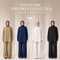 Ensemble deux pièces personnalisé pour femme : chemise ample en lin et pantalon large – OEM/ODM, marque privée, tenue décontractée et discrète, respirante et légère