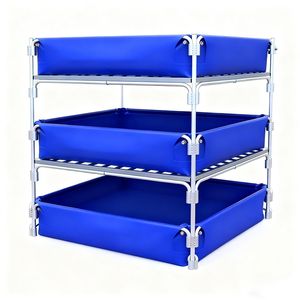 ถังเพาะเลี้ยงสัตว์น้ำแบบสี่เหลี่ยมอุตสาหกรรมพร้อมผ้าใบพีวีซีเสริมระบบเพาะพันธุ์ปลาเชิงพาณิชย์ - Product Image 1