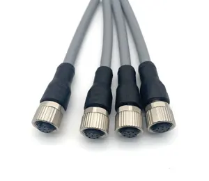 Conector de código hembra M12 de 8 pines, Cable de moldeado recto de un solo extremo