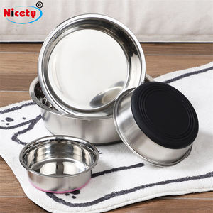 Mangkuk Makanan dan Air Anjing Silikon Modern Portabel 14/18/22/26cm Dasar Anti Selip Baja Tahan Karat untuk Anjing Besar saat Bepergian - Product Image 4