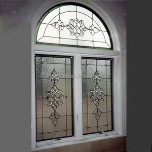 Vitrail Tiffany artisanal en verre biseauté demi-rond pour éclairage et décoration de porte vitrée - Product Image 5