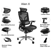 Chaise de bureau ergonomique haut de gamme en maille respirante, grand confort, inclinaison synchronisée, multifonction, accoudoirs 5D brevetés